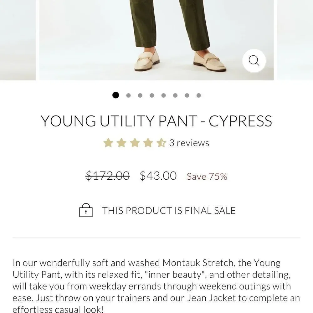 Ecru army green utility pants‎ straight leg relaxed fit sz S cotton blend